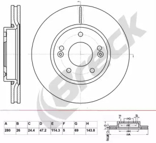 Тормозной диск BRECK BR 356 VA100